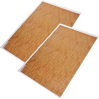 Toyvian 2 Pçs Chão De Casa De Bonecas Acessórios De Casa Pequena Em Miniatura Casa Mini Adesivo De Papel De Chão Tábuas De Chão Em Miniatura Mini Tábuas De Papel De Chão Para Mini Casa