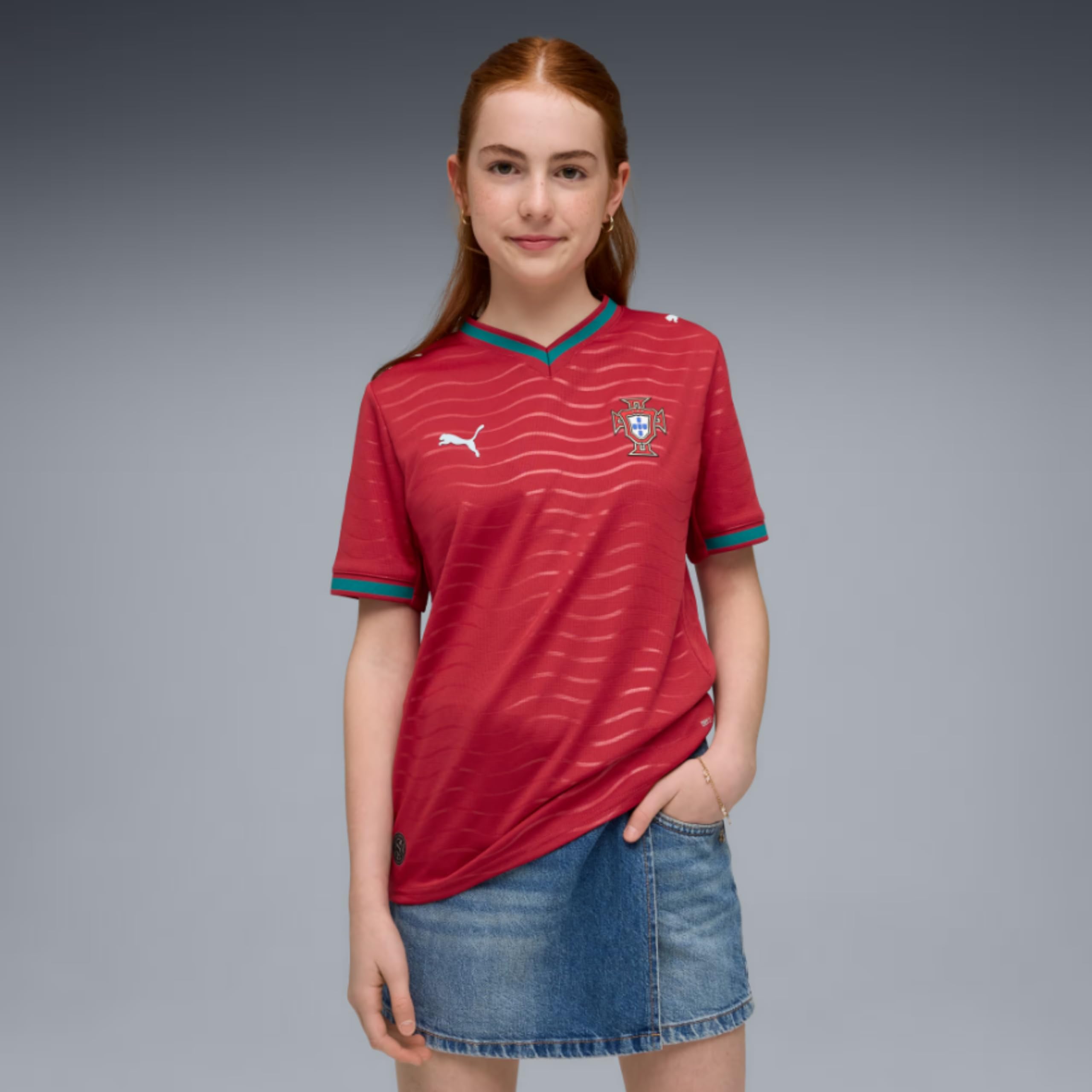 PUMA Original FPF Portugal Trikot Kinder [Home WM 2026] Offizielles Portugal Trikot [Spieler oder Personalisiert] Sport Trainingsanzug Fussball Geschenke Jungen Mädchen Fußball Fanartikel Kinder
