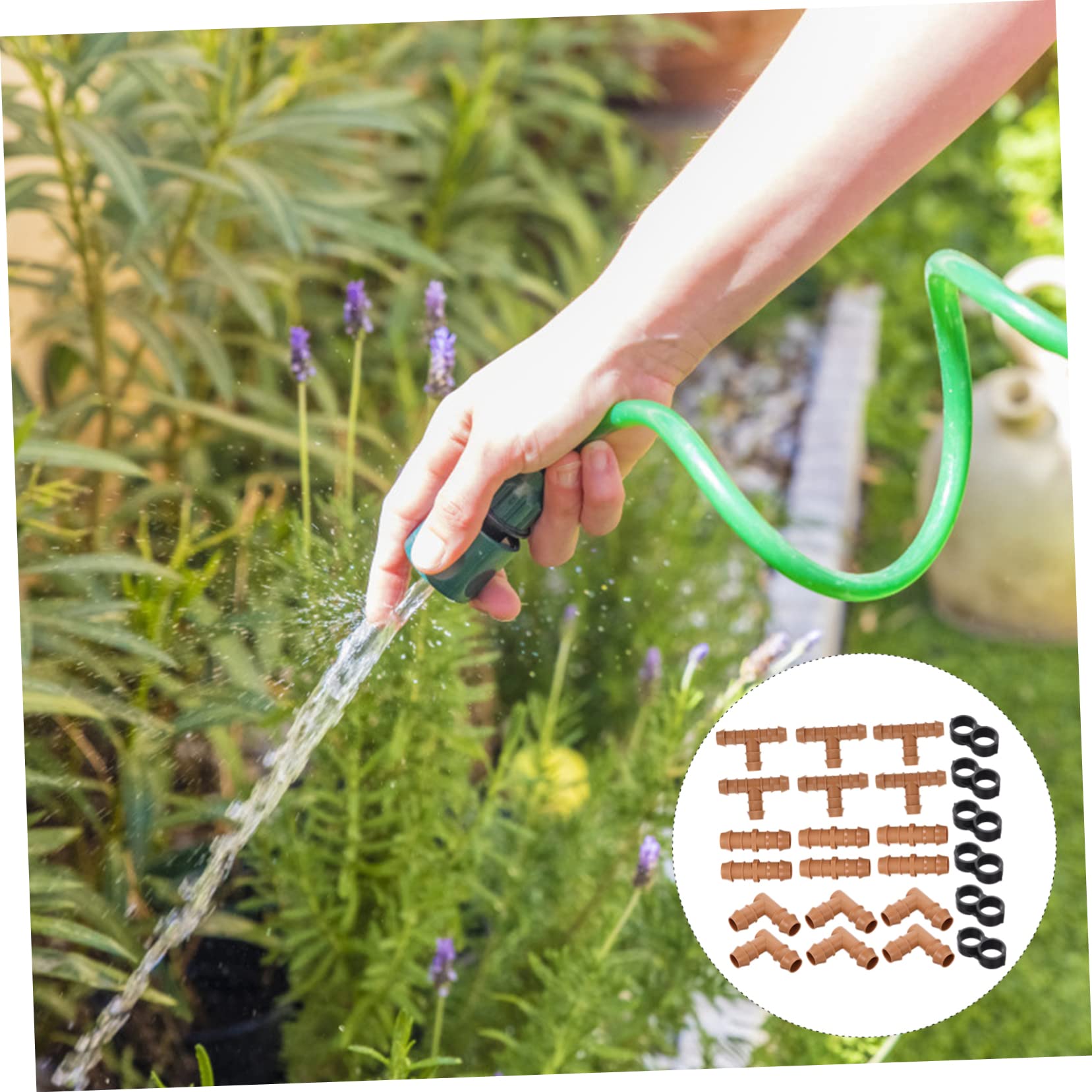 YARNOW 3sets Connettori per Irrigazione Plastica per Gocciolatori Include Raccordi Diritti Raccordi Gomito per Giardinaggio e Agricoltura