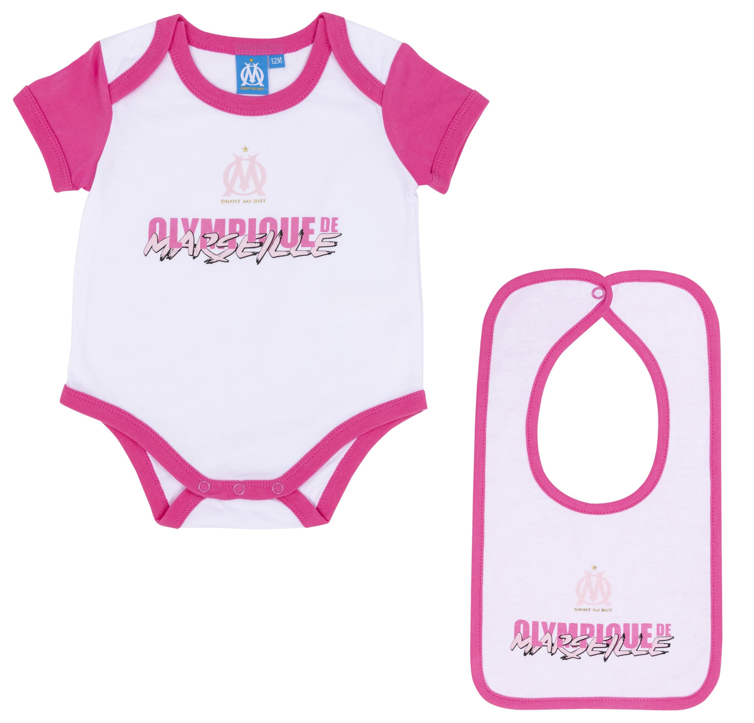 OLYMPIQUE DE MARSEILLE Body Bavoir bébé Fille Om - Collection Officielle