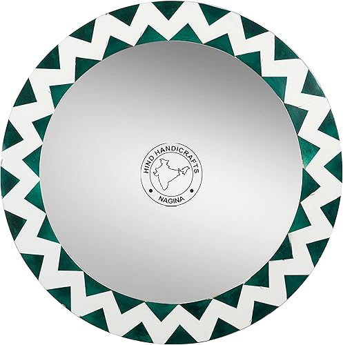 Miniatura 9 de Hind Handicrafts Espejo de pared redondo envuelto de cuerda, acentuado marítimo, espejo de acento rústico para baño, entrada, comedor y sala de