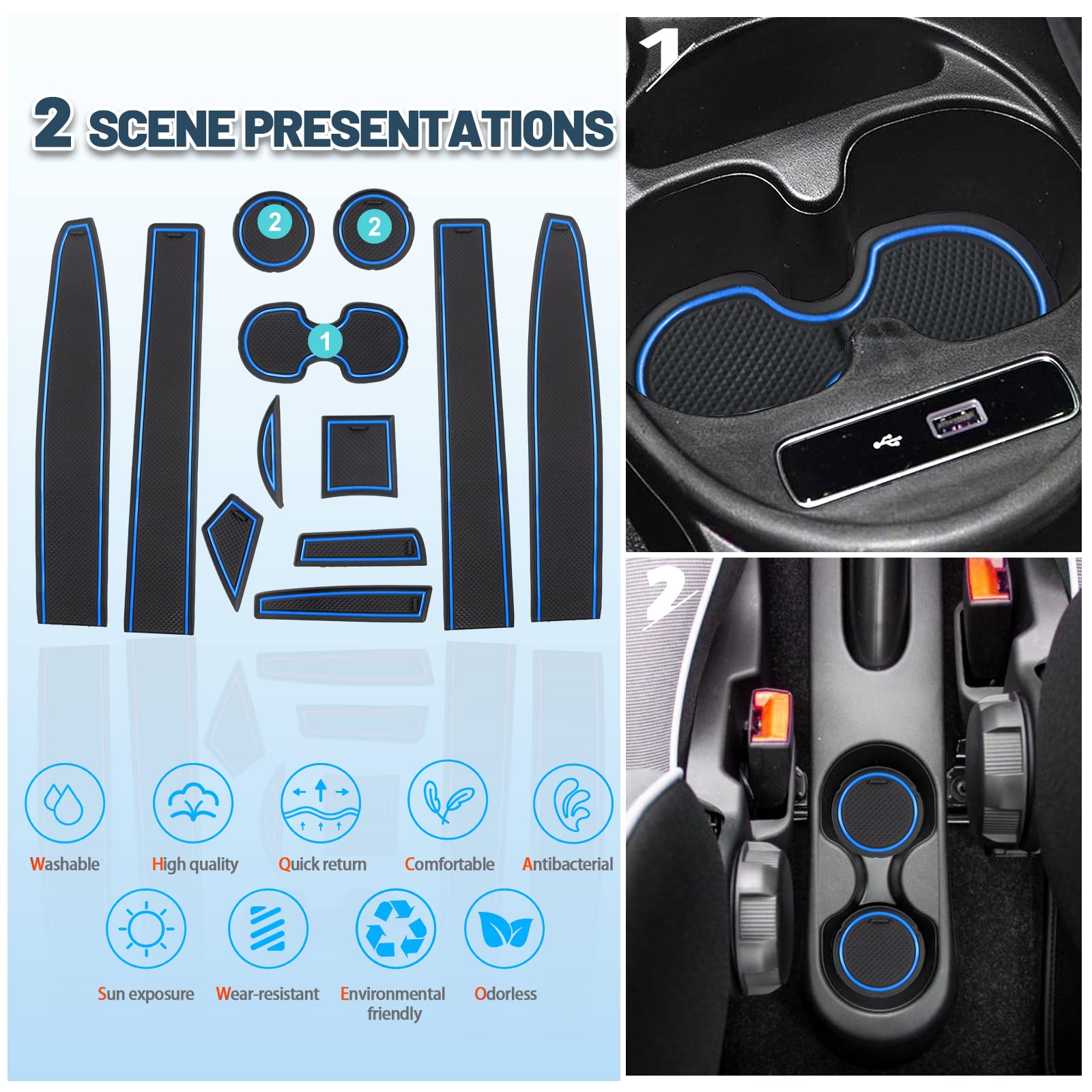 Tappetini Auto Per Fiat 500 E Abarth 595 | In Gomma Antiscivolo - Interni Protetti - Foto 5