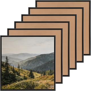 6 Pack 12.5x12.5 Inch Record Album Frame, Vinyl Record Frame for Album Cover, Wall Display for Home Decor, Black