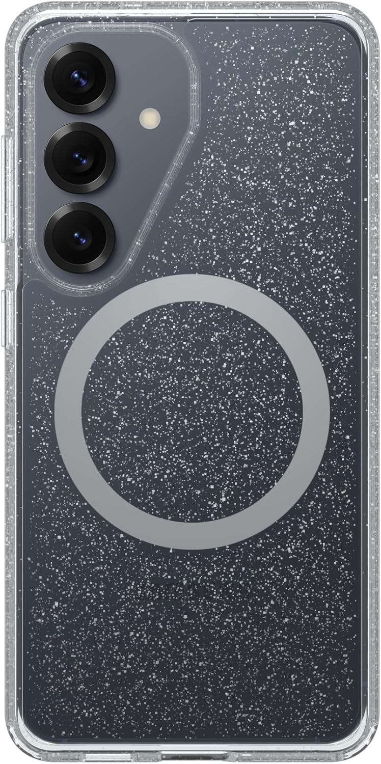 OtterBox Samsung Galaxy S26 Symmetry Series Case - Stardust 4.0, Clear, Thin, Glitter Samsung Phone Case, Built-in Fast Charge Magnets & Raised Edges