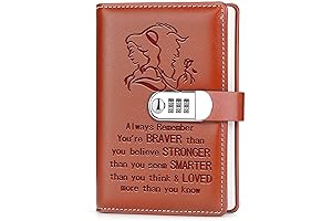 Beauty and the Beast Leather Combination Lock Notebook: Always Remember You're Braver Than You Believe