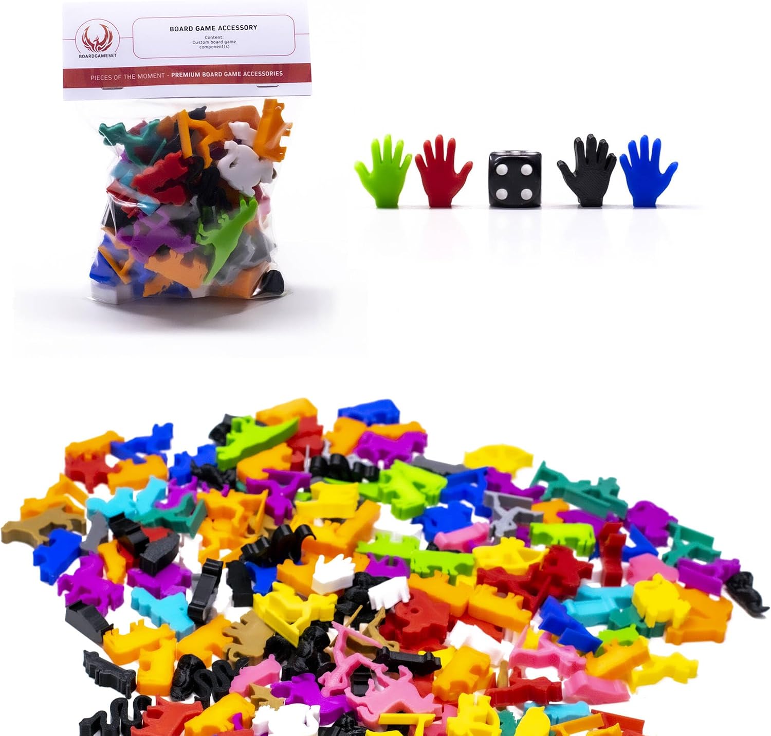 10PCS Hand Glove Tokens | Board Game Pieces Accessories Meeples, White image 3