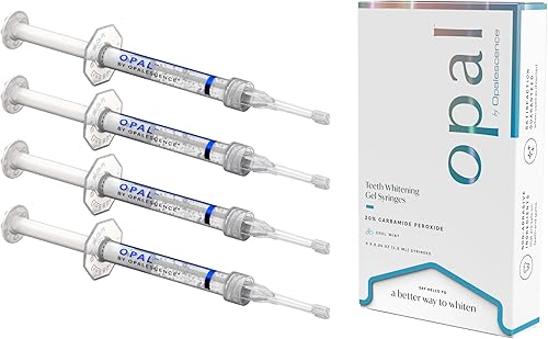 Opal by Opalescence - Gel blanqueador dental al 20% para el hogar, jeringas de repuesto, (1 paquete4 jeringas), kit de blanqueamiento dental de