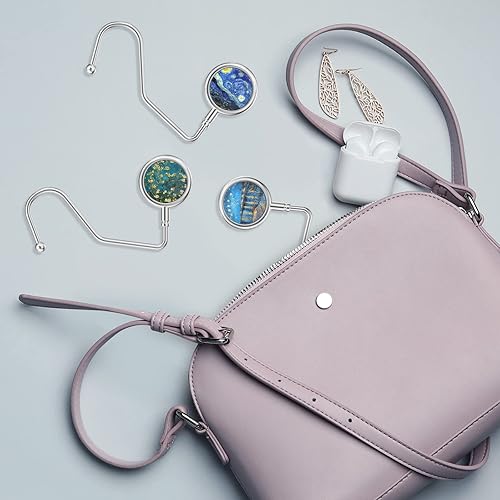 Miniatura 6 de Van Gogh - Ganchos de metal para colgar bolsos y bolsos, para mujer y niña, juego de 3 ganchos para bolso