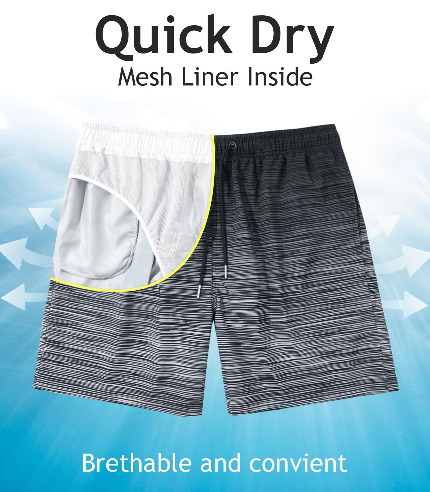 Bañador Hombre Shorts de Baño para Natación Secado Rápido Hidrófugo Surferos con Forrado Hawaianos Vacaciones