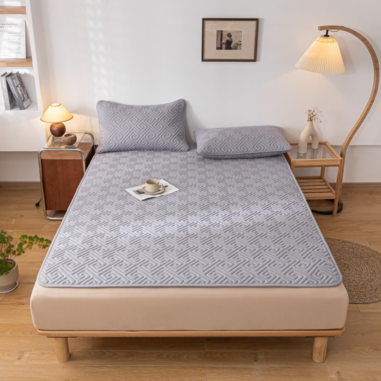 HAIBAMattress Toppers 90X190cm with Elastic Corner Straps white Deep Sleep Mattress Topper Extra Thick Deep Luxury Mattress Enhancer Pad Protector