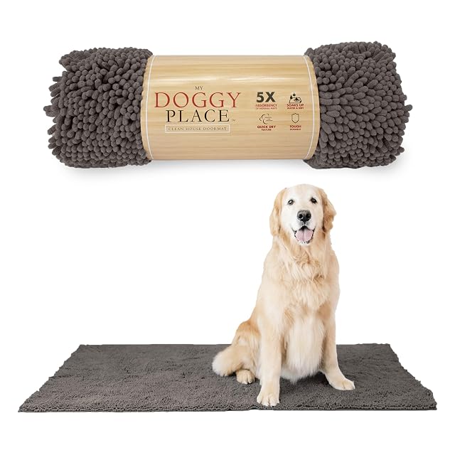My Doggy Place Hundeteppich aus sehr saugfähiger Mikrofaser, langlebig, Schnell trocknend, waschbar