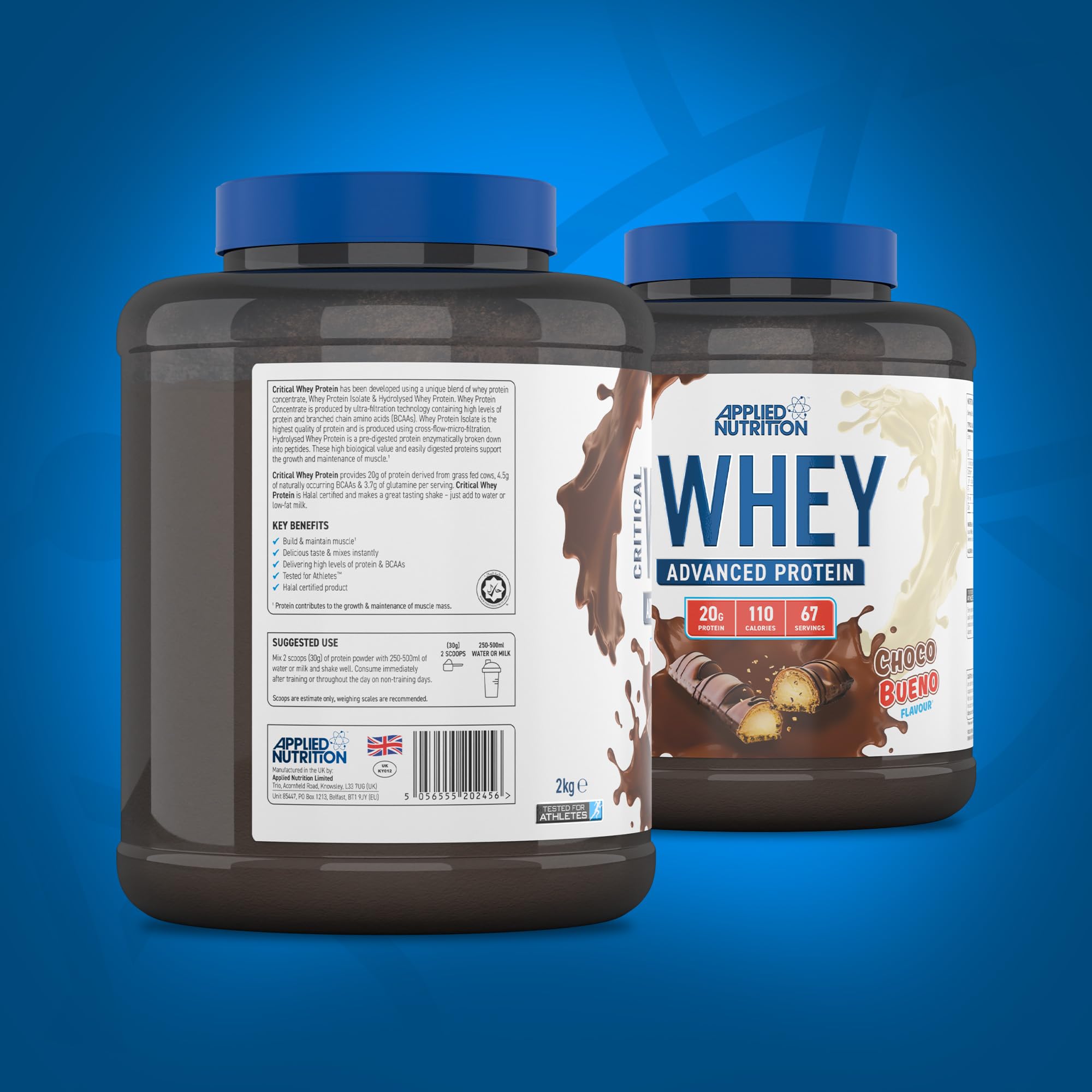Applied Nutrition Critical Whey Protein Pulver 24g Pro Portion | Hohem Eiweißgehalt Ergänzungsmittel - Schoko-Haselnuss
