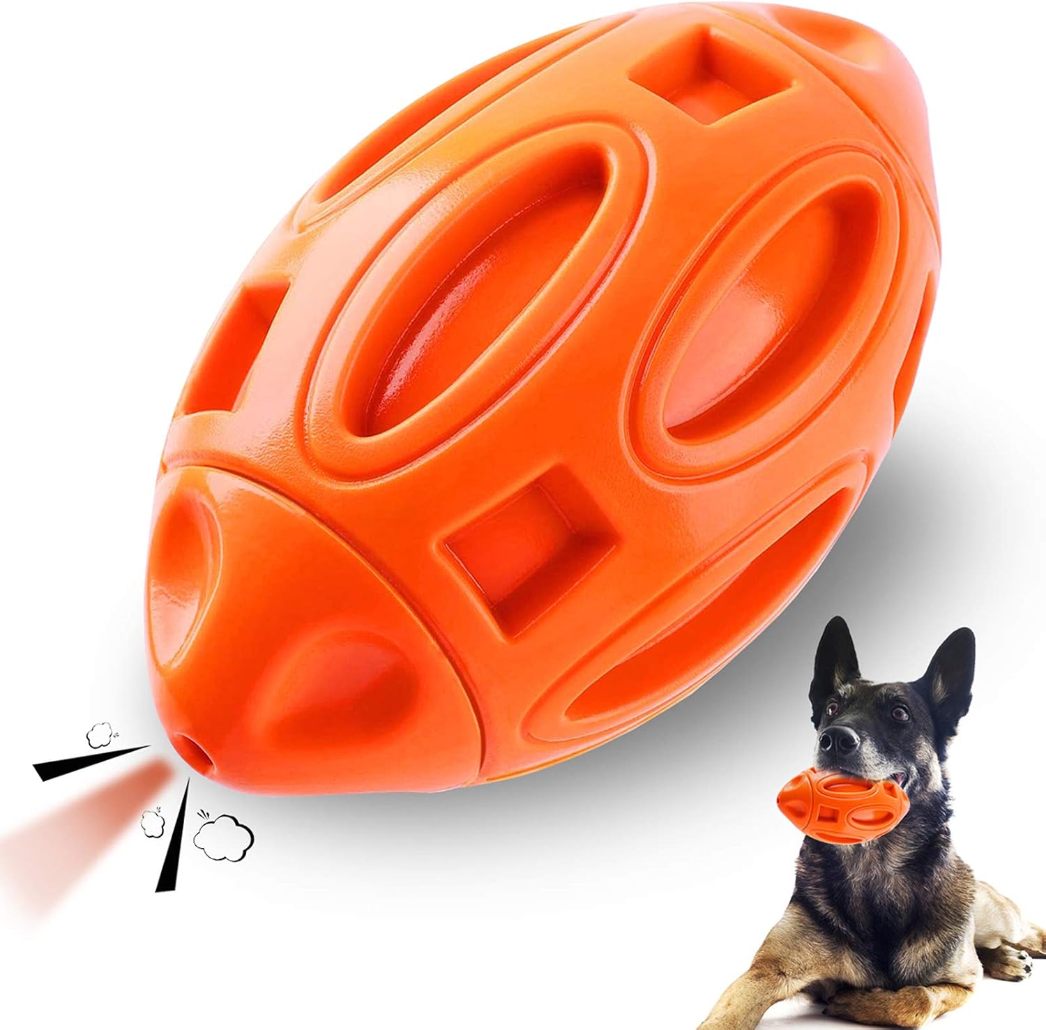 Ucio Squeaky Dog Toys, Durable Rubber Dog Squeak Toy for Aggressive
