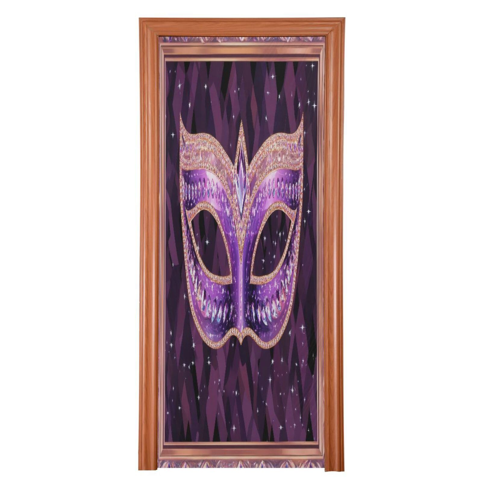 FLildon Mardi Gras Masquerade Mask Holiday Door Cover Decoration, Party Accessory Porch Decor for Festive Ornament Room Door Covers 35 x 79 Inch