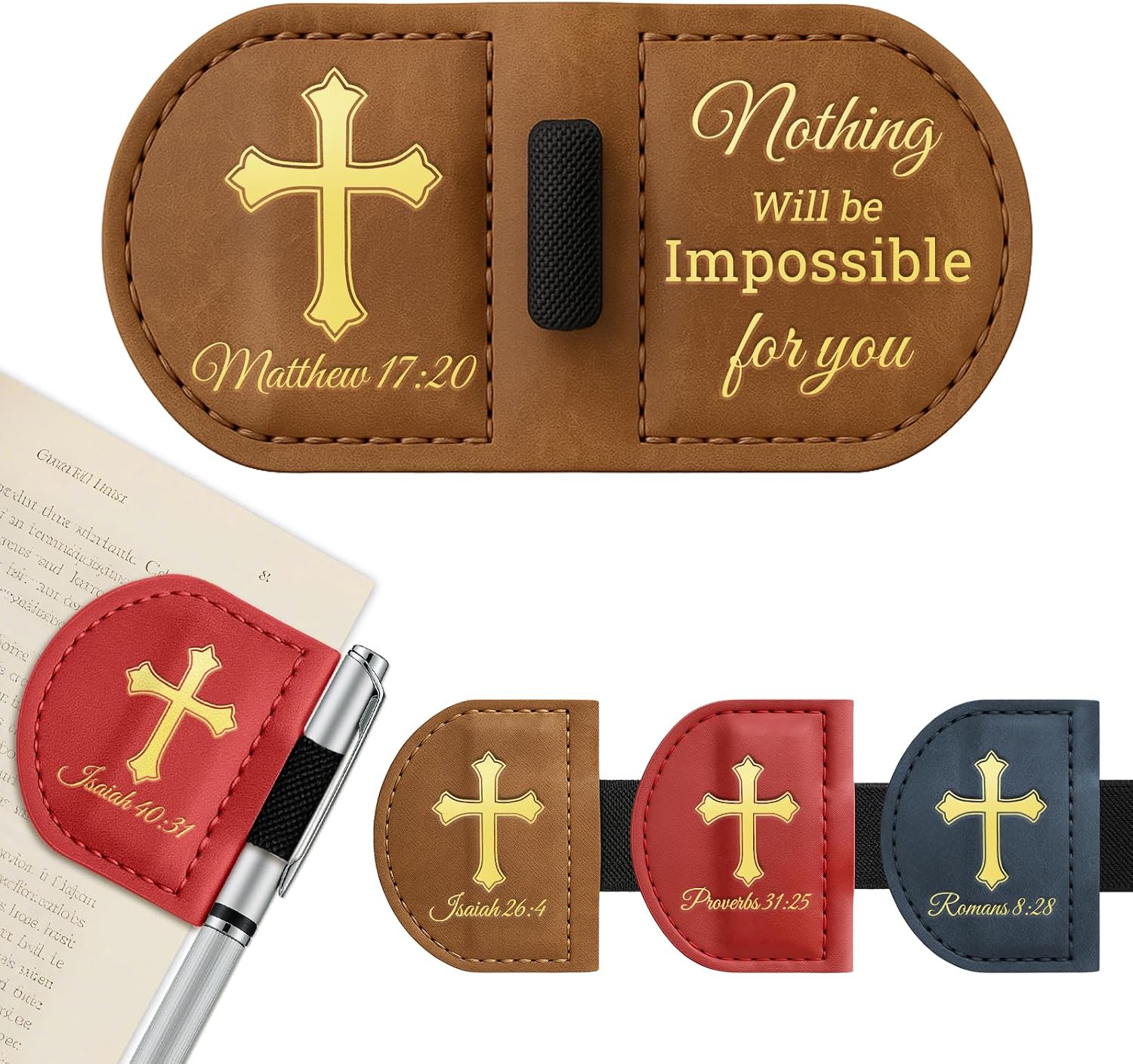 Personalized Magnetic Bookmarks,Bible Bookmark(Brown，Matthew 17:20)