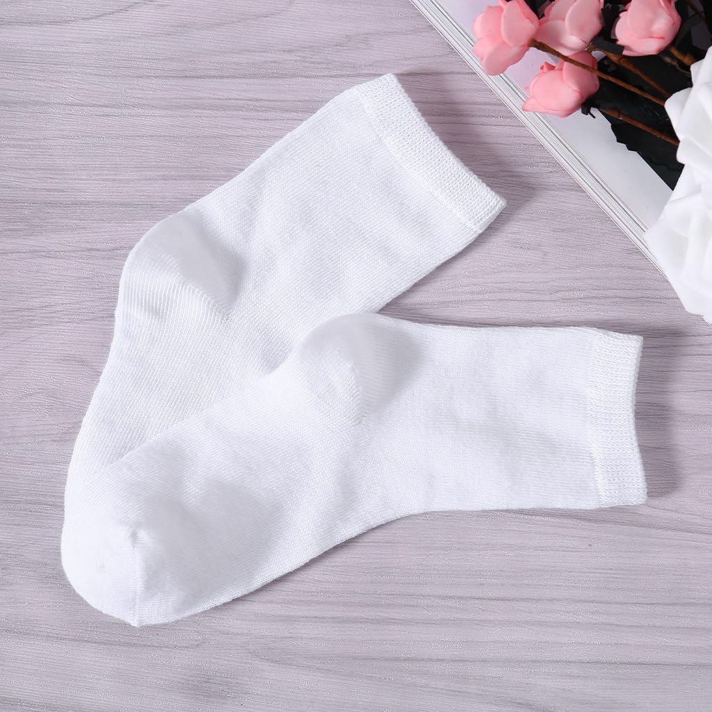 Sock,5 Pairs Kids White Sock Baby Boy Girl Solid Breathable Cotton Sport Unisex Kids Child Socks Cotton Uniform Socks