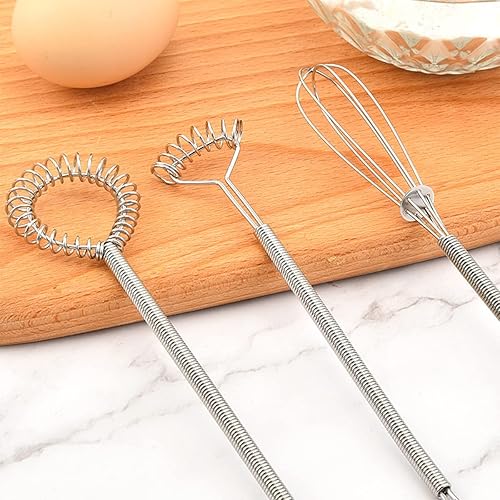 Miniatura 3 de Juego de 6 mini batidores, batidor de resorte de acero inoxidable, accesorio de cocina para mezclar, batir, batir, revolver, salsa