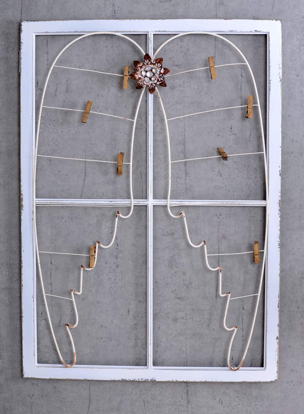 Wandboard Shabby Chic Engelsflügel Vintage Memoboard Weiss Fenster etg096 Palazzo Exclusiv