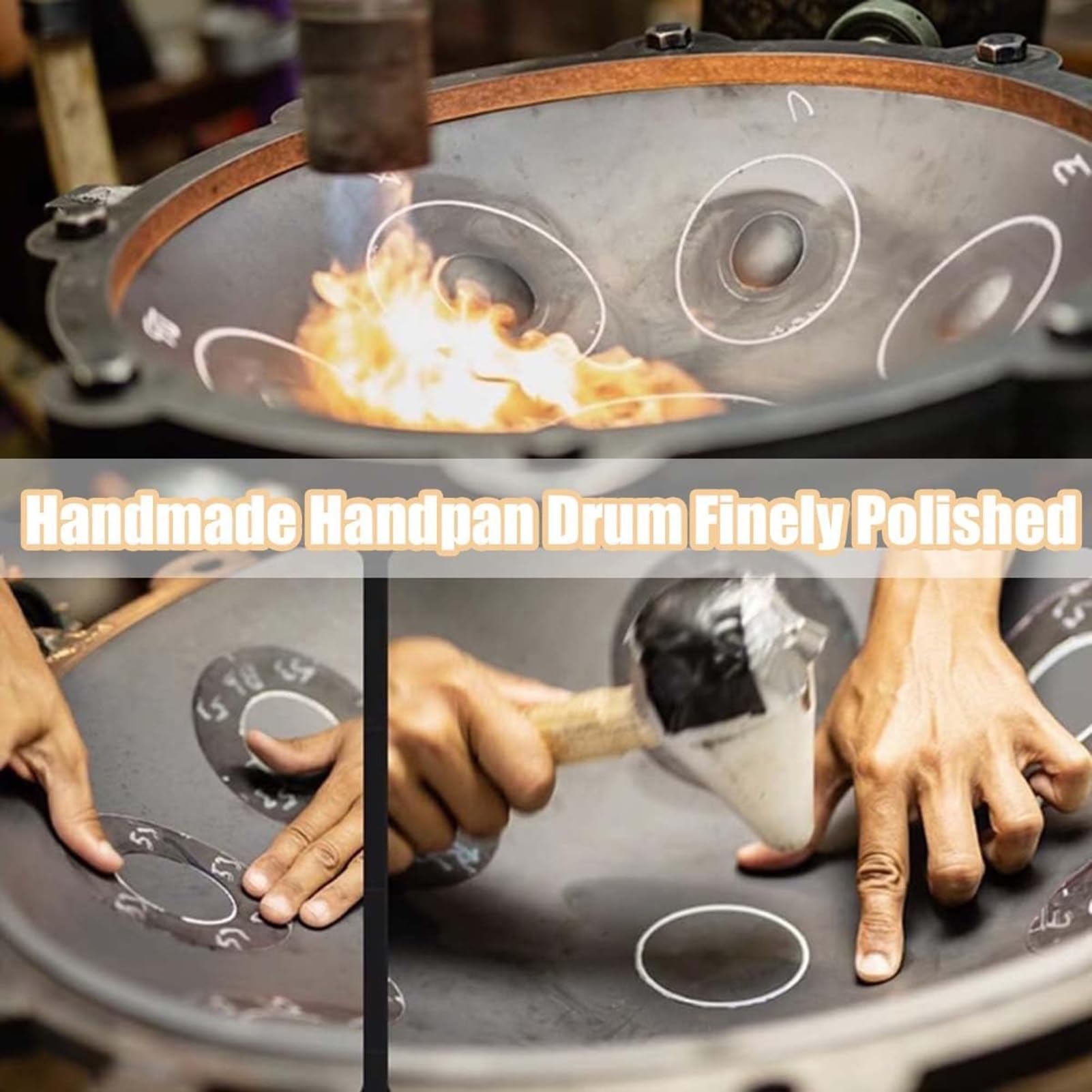 Amazon | 22インチ スチール ハンドパン ドラム、Dマイナー 9/10/12