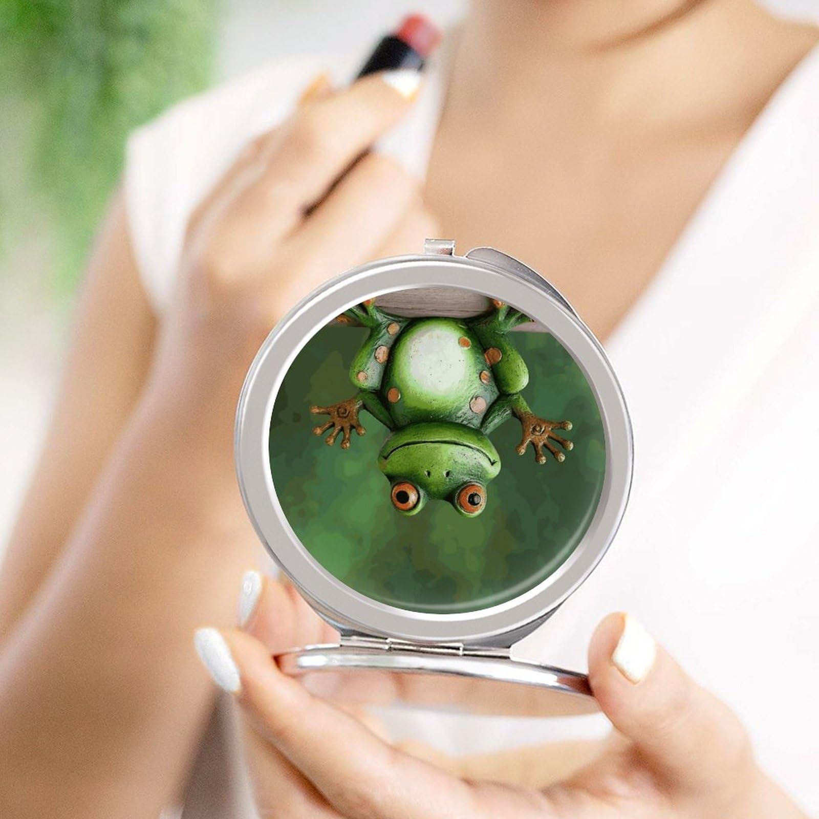 Amazon.com: GFLFMXZW Welcome Frog Travel Makeup Mirror, 1x/2x