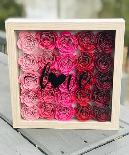 Miniatura 10 de Rosas enrolladas en 3D de papel para decoración de caja de sombra personalizada, mini manualidades artificiales hechas a mano, regalo de bricolaje