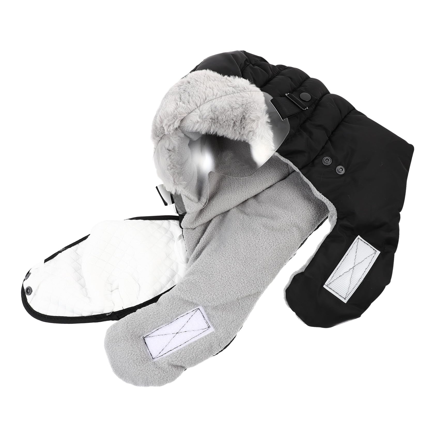 Gorro de Invierno Set de 1 Unidad para Hombre Negro de Algodón con Orejeras y Gafas, Resistente al Viento, Adecuado para Esquiar y Camping