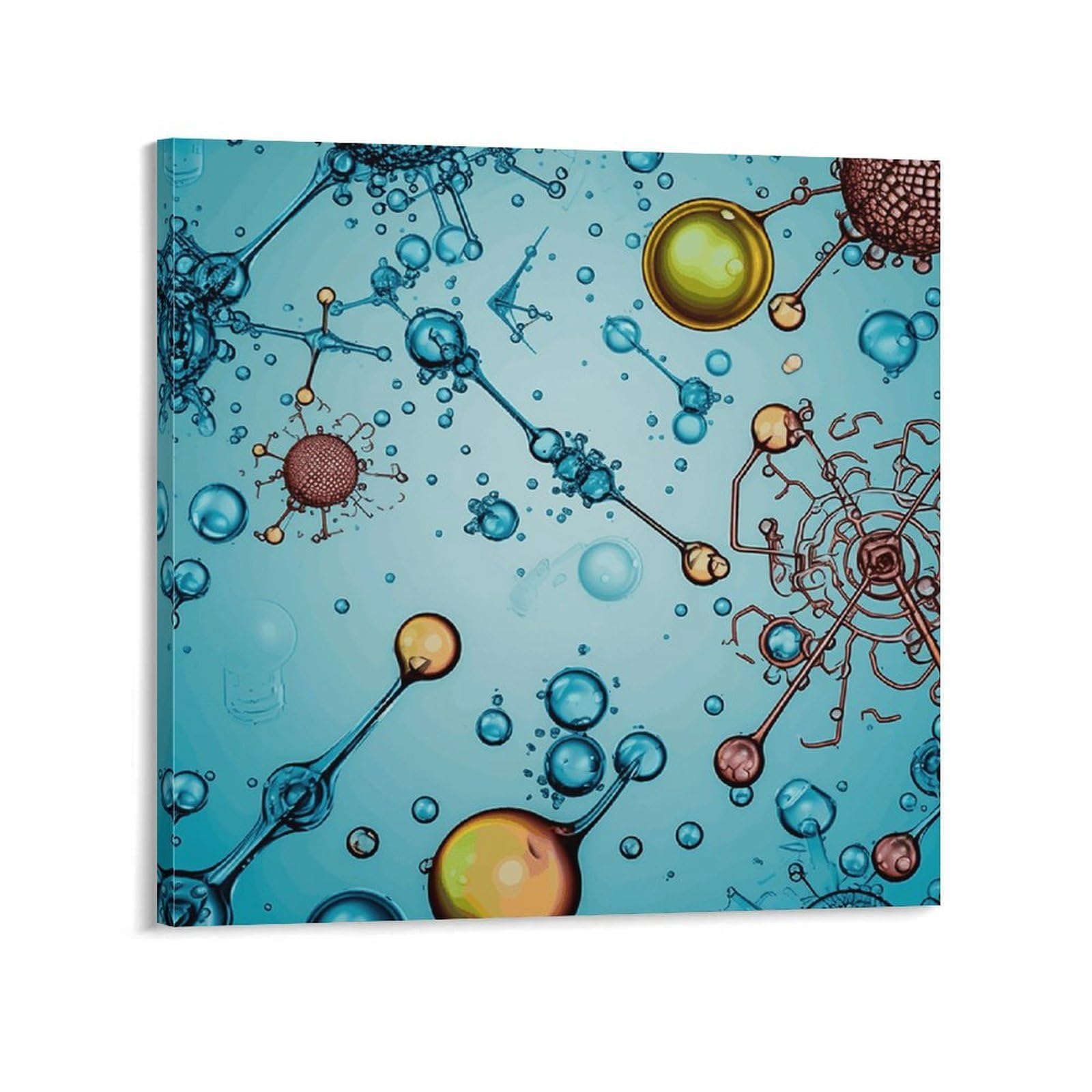KLOPH Abstraction Biology Chemistry Canvas Wall Art for Living Room 10x10inch Modern Artwork Painting for Bathroom Hanging Canvas Prints Aesthetic Wallart for Bedroom Kitchen Office Wall Decor