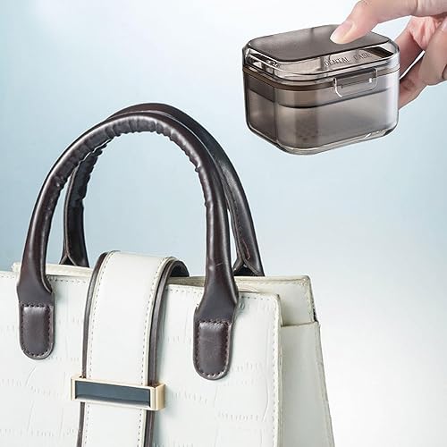 Miniatura 2 de Contenedor de almacenamiento de dentaduras postizas con bandeja de drenaje, a prueba de fugas, estuche de limpieza de dientes falsos, retenedores y