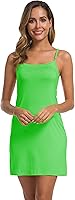 Vista 2 de AUHEGN Women's Basic Adjustable Spaghetti Strap Cami Slip Mini Dress