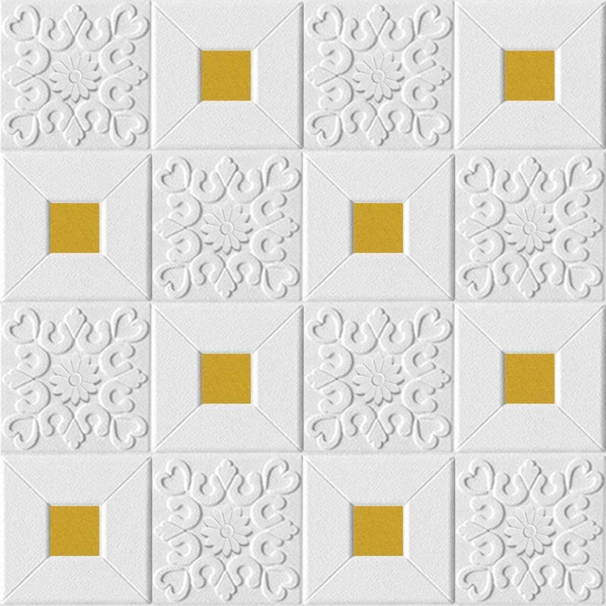 3D Brick Wallpaper PE Foam self-Adhesive Waterproof Design Wall Stickers/DIY Suitable for Home, Living Room, Bedroom, Hotel and Cafe Decor (70 x 77 cm) (Golden-White) - Pack of 5 (B0DC58BJ3J) Amazon Price History, Amazon Price Tracker