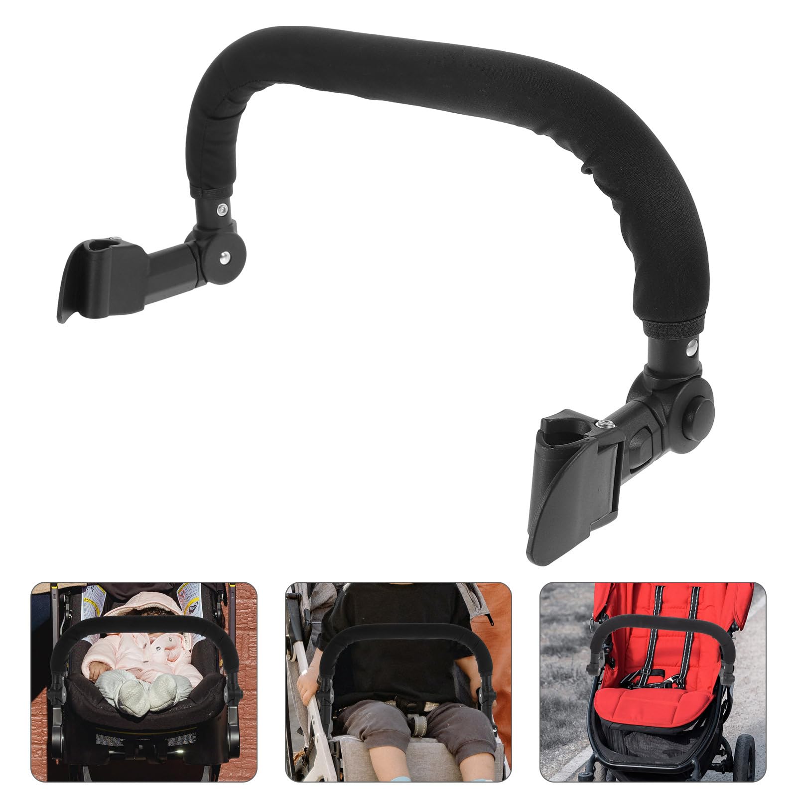 Verstellbare Armlehne für Kinderwagen aus Flexiblem Kunststoff und Schwamm Sicherer Kinderwagengriff Verlängerung für Verschiedene Babywagen Modelle Zufälliger Stil