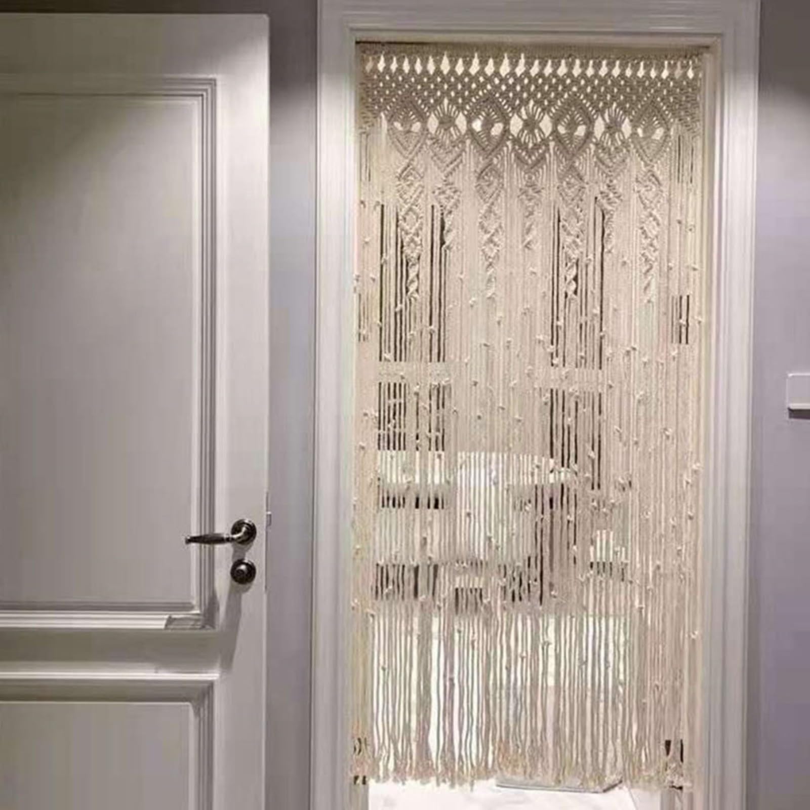 Tapiz Tejido Bohemio Cortina de Puerta - Elegante Divisor de Habitación para Decoración de Ventanas, Telón de Fondo para Fotos de Boda, 1 Paquete, Accesorio de Decoración del Hogar (100x200cm)