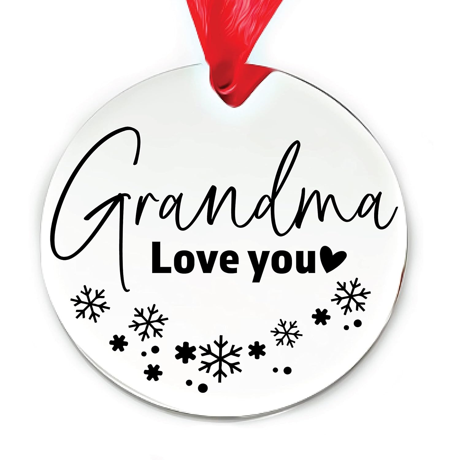 Grandma Gift with Grandma on It Engraved Christmas Ornament