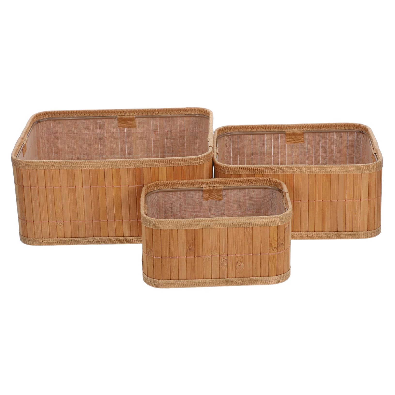 Panier de rangement tressé bambou petit panier polyvalent pour étagère et meuble