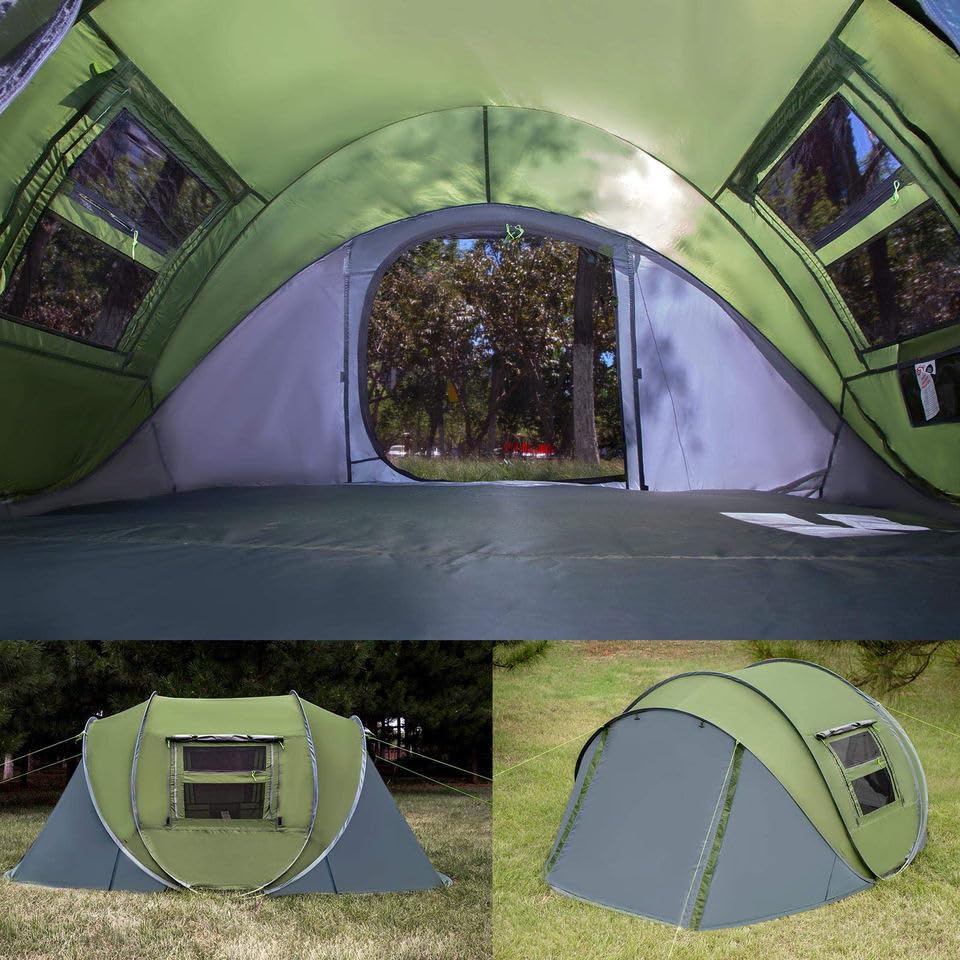 Camping Zelt, Pop Up Zelt 4-5 Personen, Automatisches Aufstellzelt in 3 Sekunden, Wurfzelte Wasserdicht Sonnenschutz, Familie Zelt, Tragbares Leichtes Kuppelzelt für Outdoor Camping