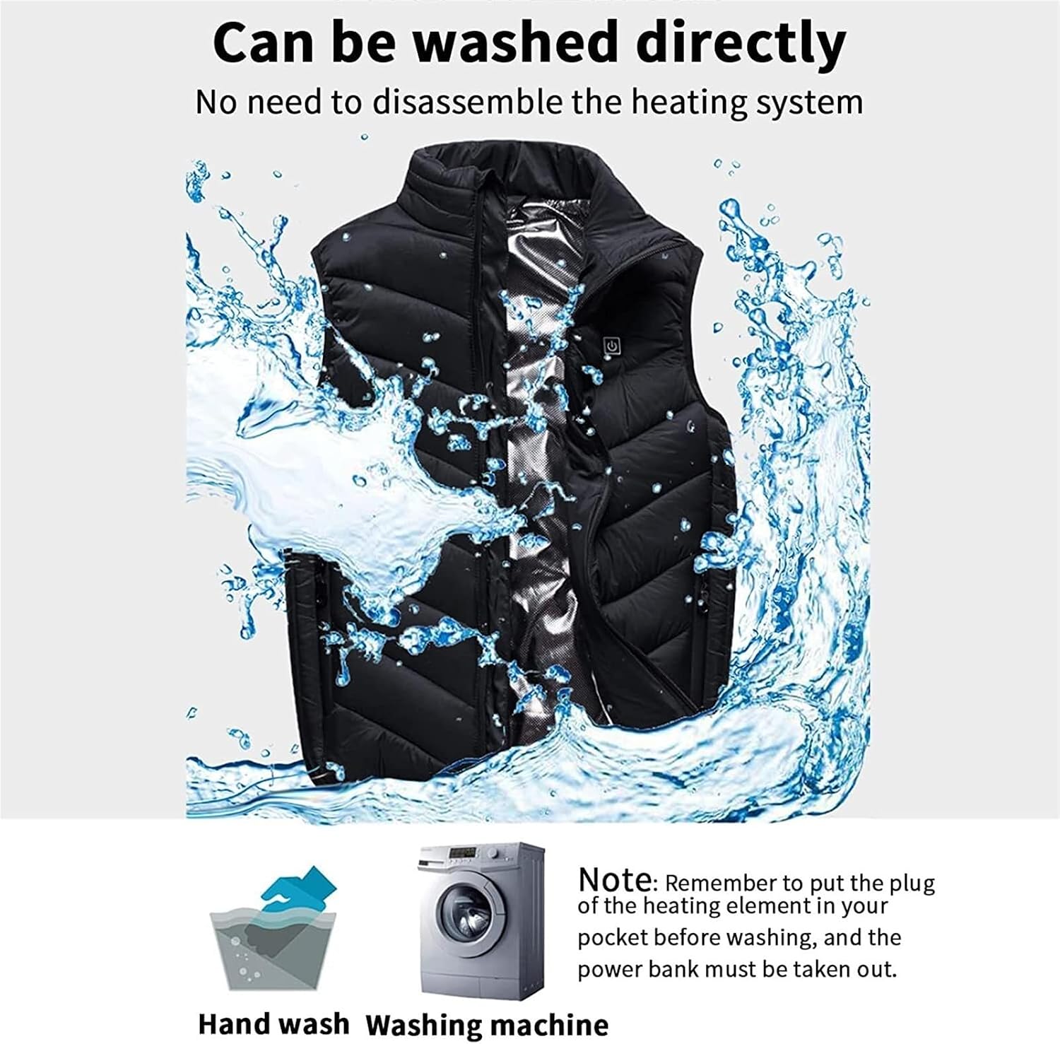 Heated Vest, Electric Heating Gilet for Cold Outdoor Activities, Adjustable Temperature, Battery Not Included