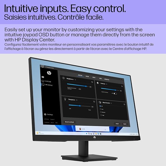 HP V24i G5 FHD Monitor, AMD FreeSync Technology, HDCP Support for HDMI (V24i G5, Black)