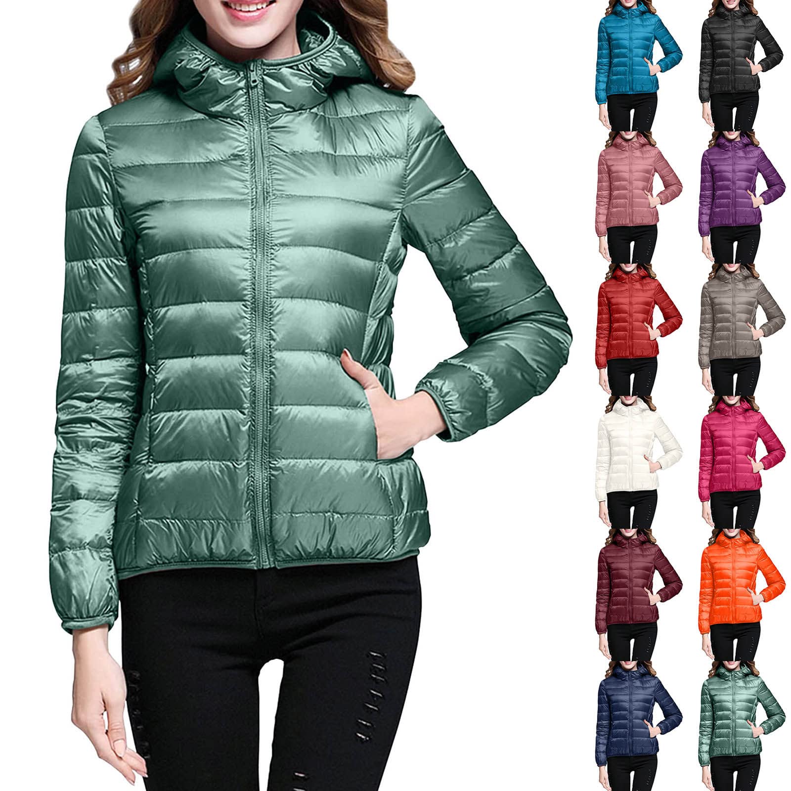 Doudoune Légère Femme Hiver - Veste Puffer Capuche Pliable Ultralight Grande Taille - Blouson Duvet Plume