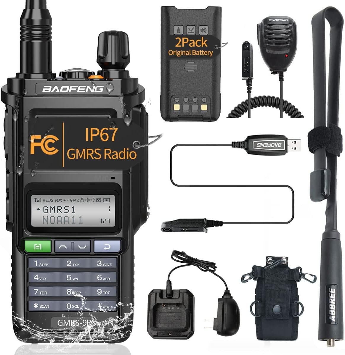 Baofeng GMRS9R GMRS Radio Waterproof IP67 Two Way Radios