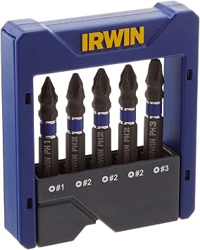 Irwin Tools 1866977 Impact Performance Series Phillips Power Bit Pocket Set 5 Piece