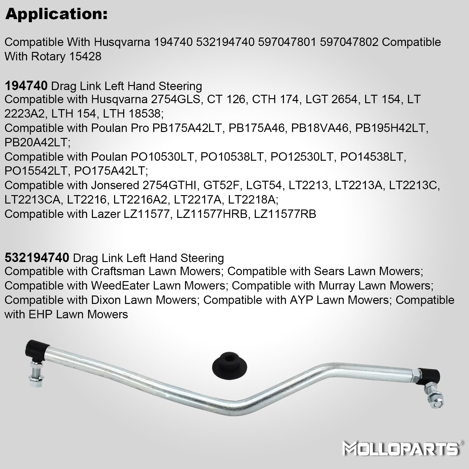 ① XL Amazon.com: Molloparts LH/RH Steering Drag Link Set