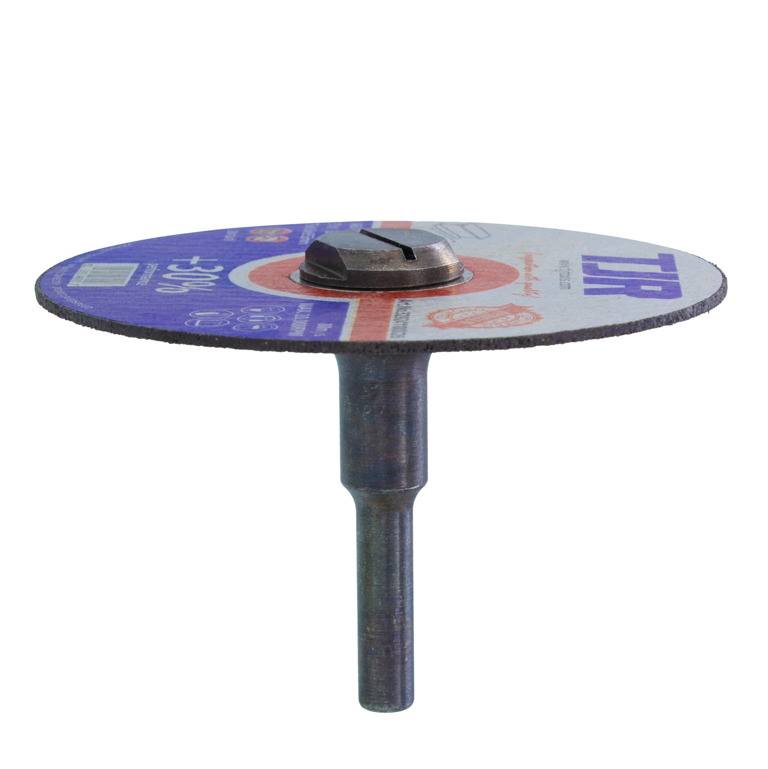 TJR© Kit de disques de coupe et mandrin pour meuleuse droite - Comprend 1 mandrin de 6 x 9,53 mm et 25 disques minces de 75 mm x 1 mm, A60 QBF, 9,53 mm AH