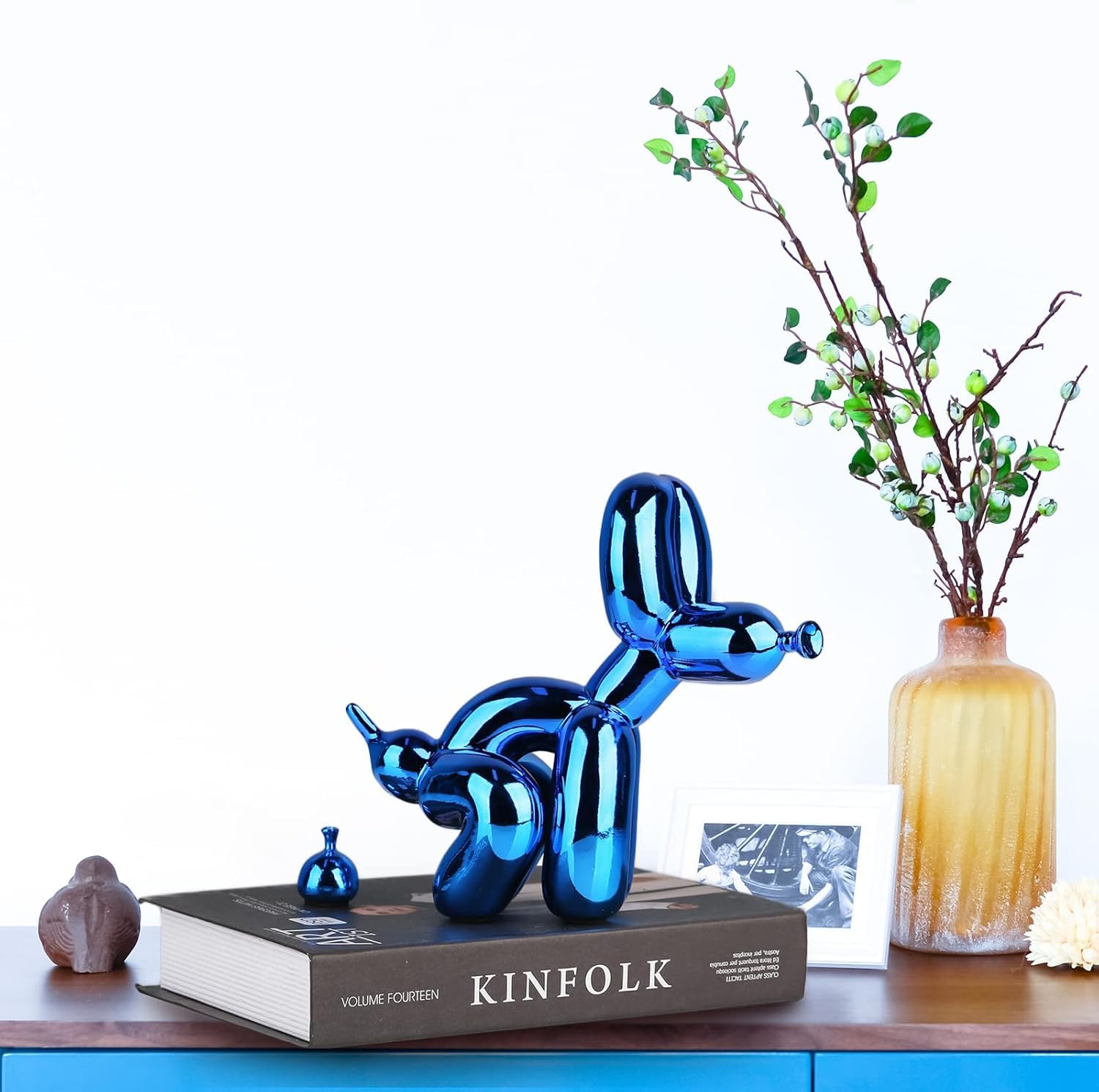 Amazon.co.jp: Unlnsiy うんちバルーン犬の像樹脂彫刻家の装飾モダンな