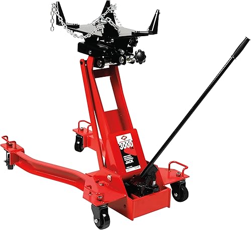 Miniatura 8 de AFF Gato de transmisión de perfil bajo (múltiples capacidades de peso), diseño de horquilla, construido con acero de alta calidad, rojo