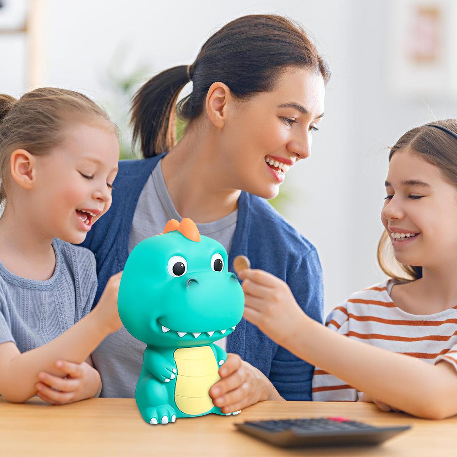 Salvadanaio Dinosauro Per Bambini Infrangibile - In PVC Sicuro, Decorazione Camera