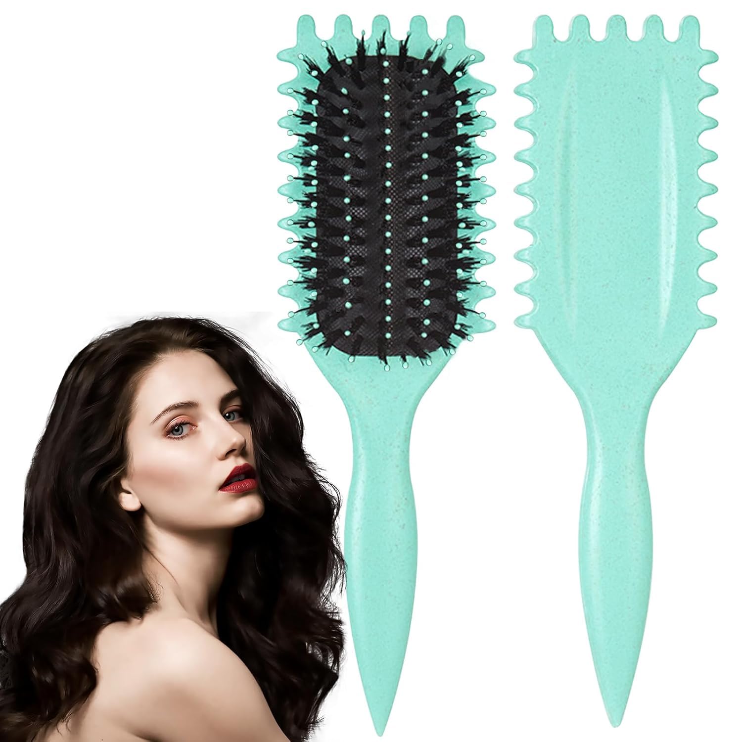 Frogetu Cepillo Rizos Metodo Curly,Bounce Curl Brush,Curly Hair Brush,Cepillo Definidor de Rizos,Cepillo Curly Rizos,Cepillo Pelo Rizado,Peine Pelo Rizado,Curl Defining Brush,Cepillo Cabello Rizado