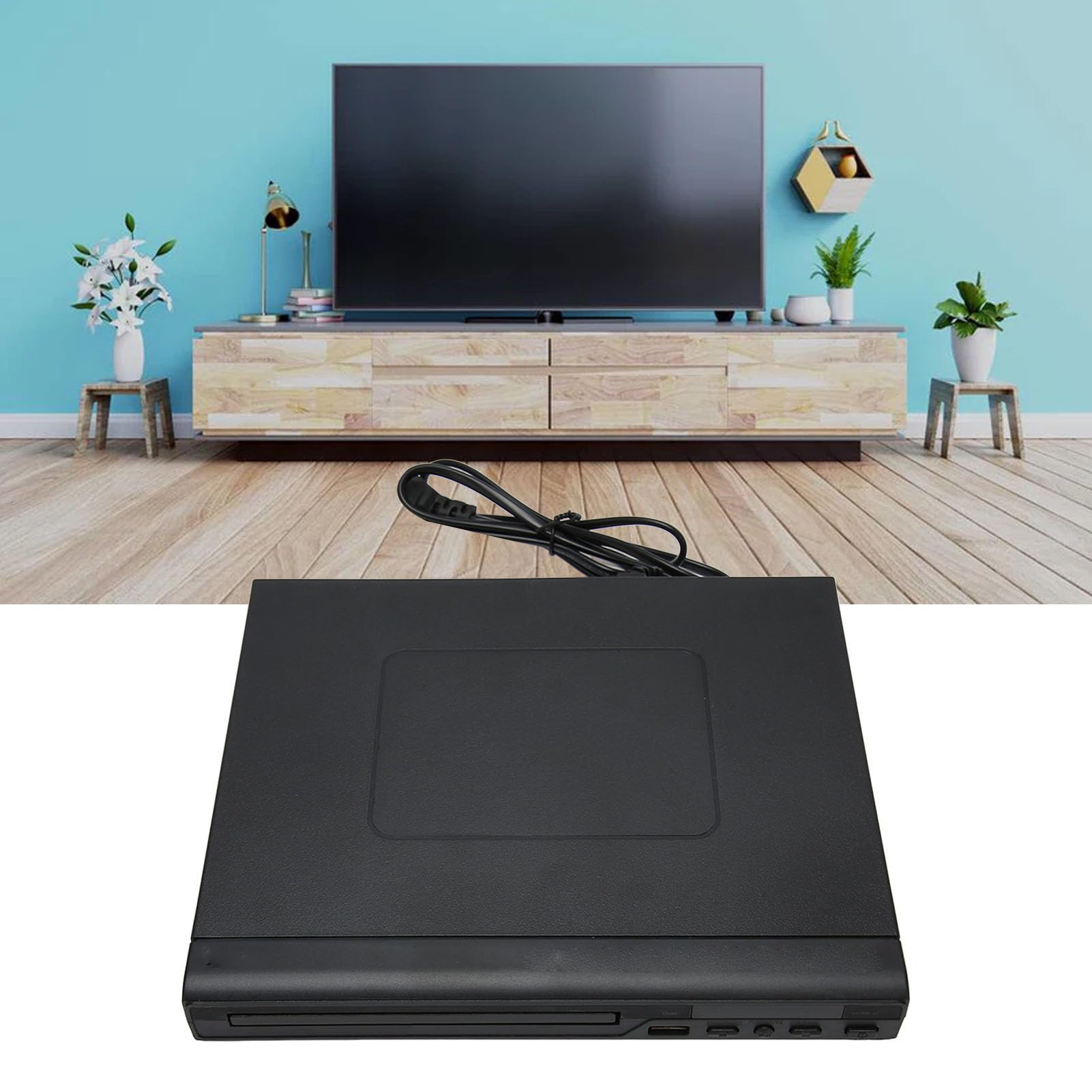 POENVFPO Odtwarzacz Mini HD DVD, Mały Kompaktowy Odtwarzacz DVD HD, Wbudowany Interfejs USB 2.0 PAL NTSC dla Smart TV (wtyczka UE)