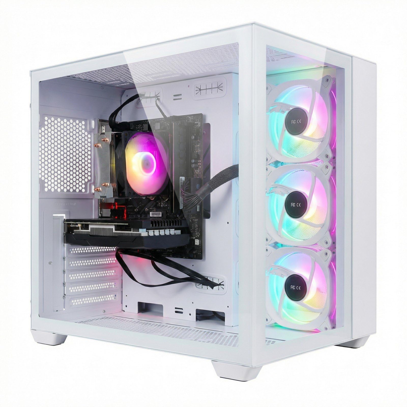 STGsivir PC Gaming, Ordenador de Sobremesa Gaming, GeForce RTX 3050 6GB GDDR6, Ryzen 5 5500 hasta 4.2 GHz,16GB DDR4,1TB SSD,WiFi 6,BT 5.0,Ventilateur RGB x3,Windows 11 Pro