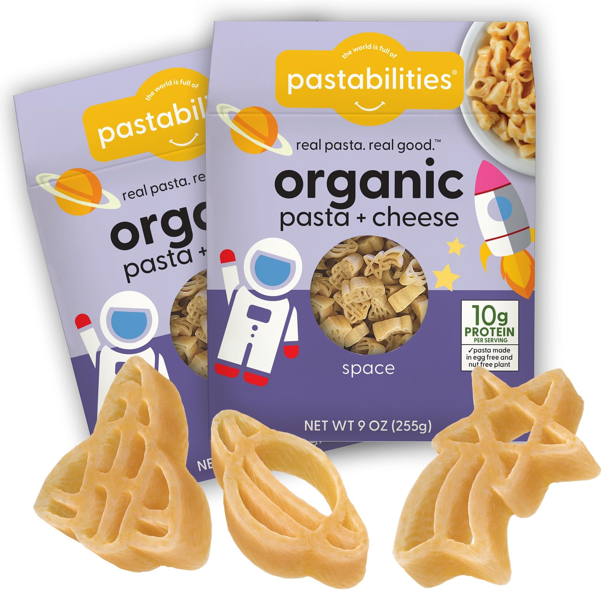 Pastabilities Organic Kids Space Shaped Mac and Cheese (9