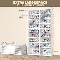 Vista 2 de Dollate Zapatero plegable de 9 niveles, 36 pares, gran almacenamiento de zapatos con puerta magnética transparente, fácil de montar y organizador